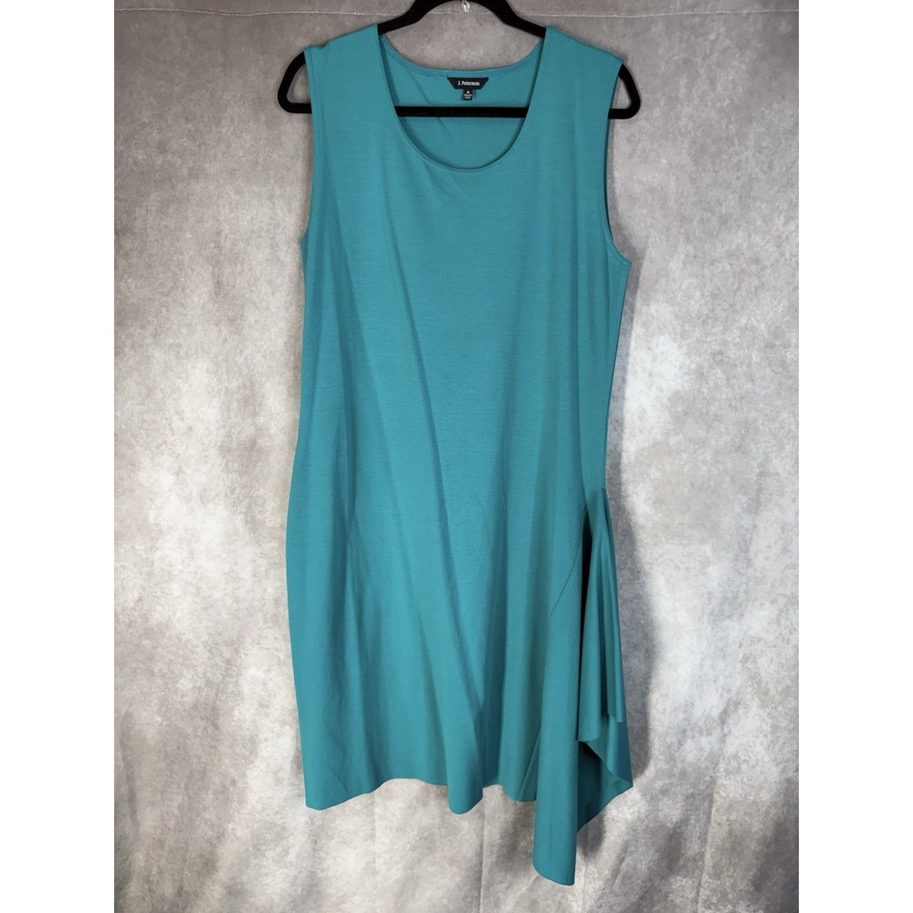 J. Peterman Asymmetrical Sheath Dress In Teal Women's Size M